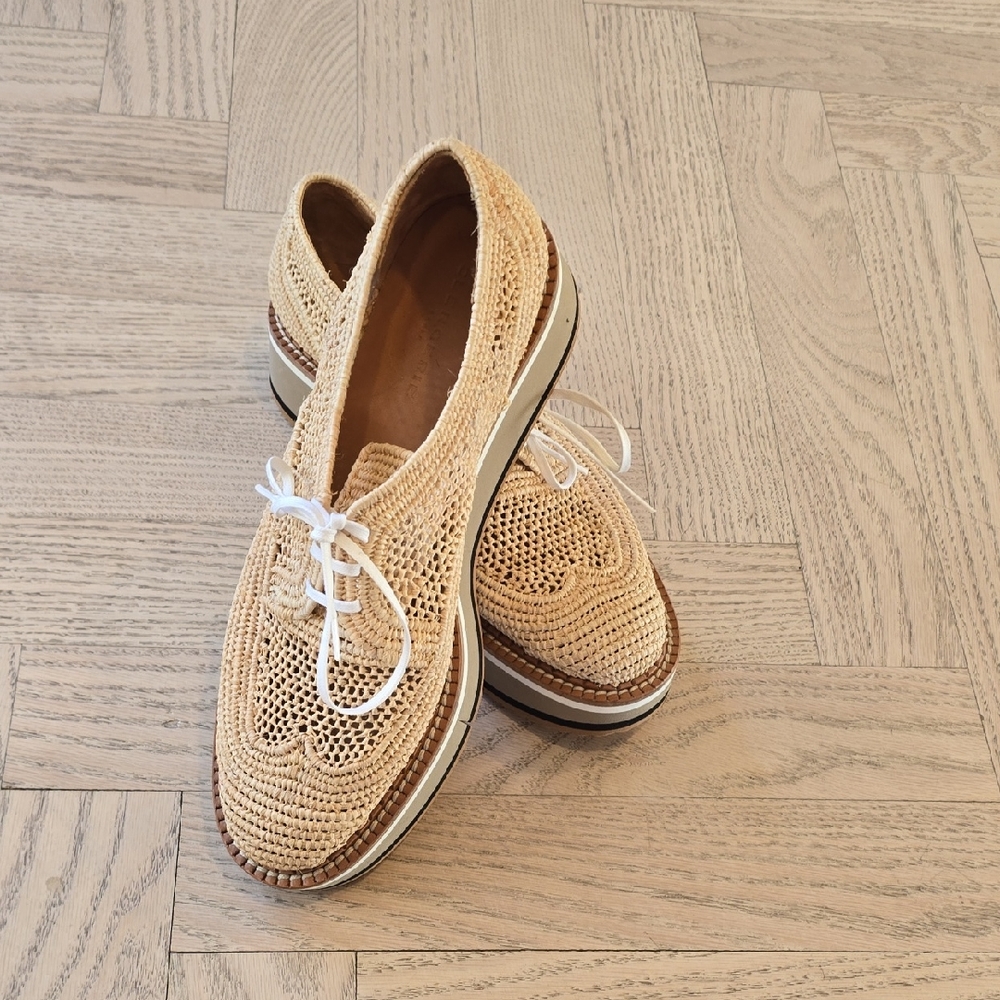 NWT Clergerie Paris 41/10 Woven Lace-Up Shoes